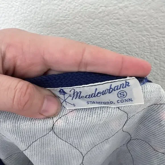 [Vintage] 70s Meadowbank Blue Floral Print Quilted Wrap Skirt A-Line Sz Small S - Picture 9 of 9